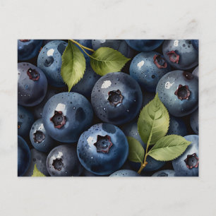 Muster für Wasserfarben-Blaubeeren Postkarte