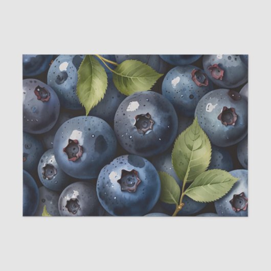 Muster für Wasserfarben-Blaubeeren Seidenpapier (Vorderseite)