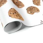 Muster für Wasserfarben-Chocolate-Chip-Cookies Geschenkpapier (Rolleneckpunkt)