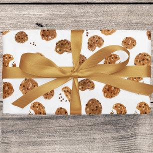 Muster für Wasserfarben-Chocolate-Chip-Cookies Geschenkpapier