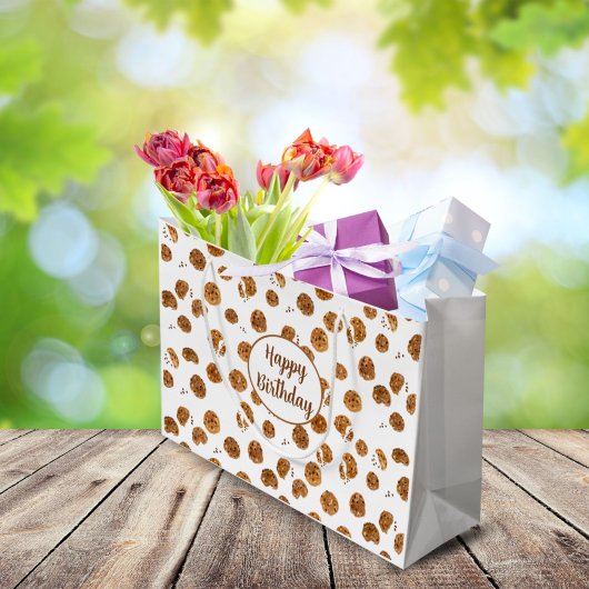 Muster für Wasserfarben-Chocolate-Chip-Cookies Große Geschenktüte