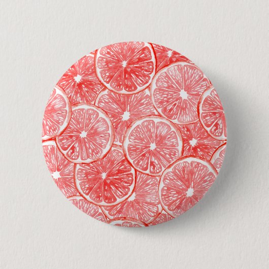 Muster für Wasserfarben-Grapefruits Button (Vorderseite)