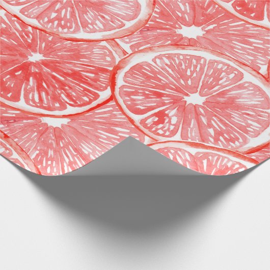 Muster für Wasserfarben-Grapefruits Geschenkpapier (Ecke)