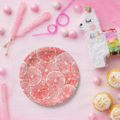 Muster für Wasserfarben-Grapefruits Pappteller (Party)