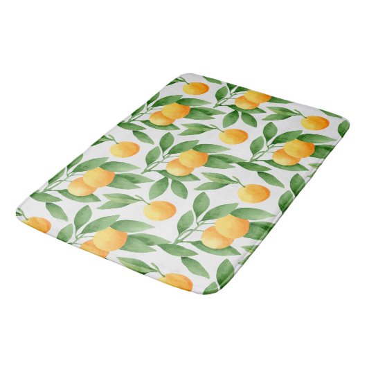 Muster für Wasserfarben oder Mandarinen Badematte (Schrägansicht)