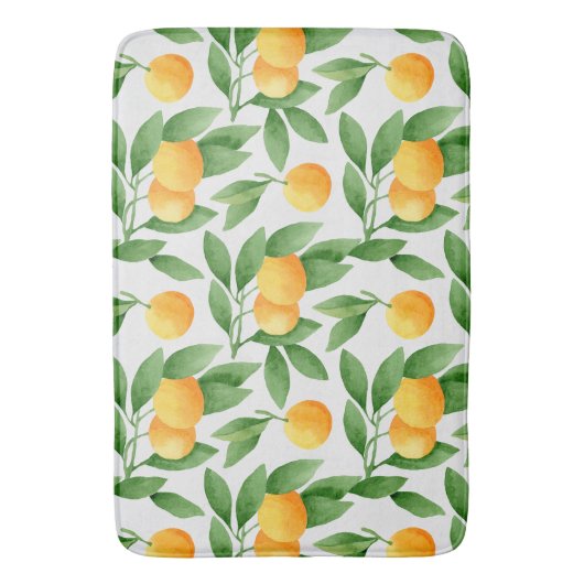 Muster für Wasserfarben oder Mandarinen Badematte (Vorderseite Vertikal)