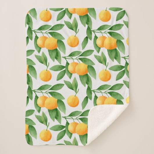 Muster für Wasserfarben oder Mandarinen Sherpadecke (Vorderseite)