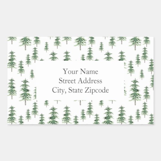 "Muster für Wasserfarben-Pine" Rechteckiger Aufkleber (Vorderseite)