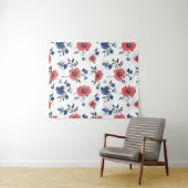 Muster für Wasserfarben - Rot, Blau und Weiß (2) Wandteppich (Beispiel (Horizontal))