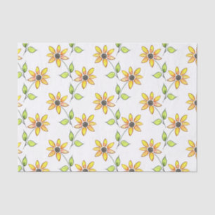 Muster für Wasserfarben-Sonnenblumen Seidenpapier