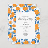 Muster für Wasserfarben und Blätter Einladung (Vorne/Hinten)