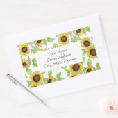 "Muster für Wasserfarben und Pen-Sonnenblumenmuste Rechteckiger Aufkleber (Umschlag)