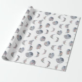 Muster für Wasserfarbenmoon-Phasen Geschenkpapier (Ungerollt)