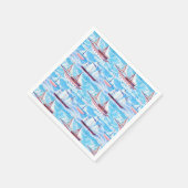 Muster für Wasserfarbensegelschiffe Serviette (Ecke)