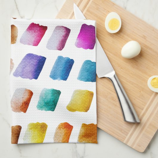 Muster für Wasserfarbquadrate Geschirrtuch (Viertel Falte)