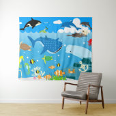 Muster für Wassertiere Wandteppich (Beispiel (Horizontal))