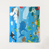 Muster für Wassertiere Wandteppich (Vorderseite)