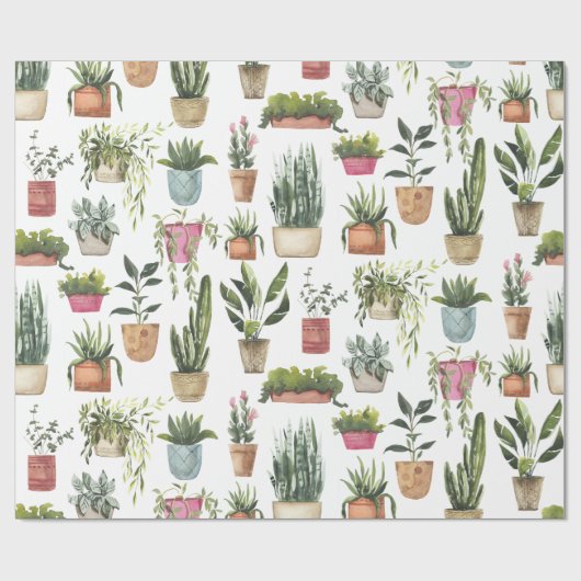 Muster für Watercolor-Pflanze-Wrapping-Papier Geschenkpapier (Flach)