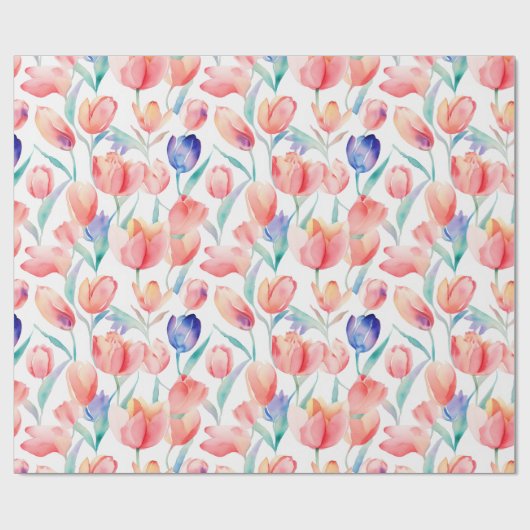 Muster für Watercolor Tulips Papier Geschenkpapier (Flach)