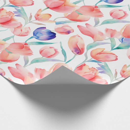 Muster für Watercolor Tulips Papier Geschenkpapier (Ecke)