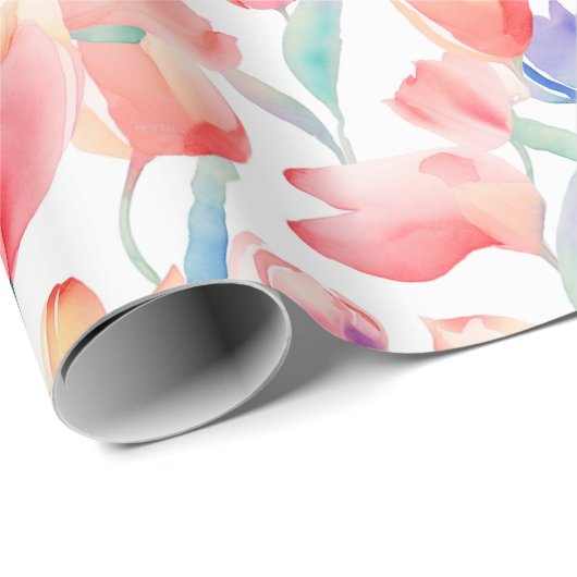 Muster für Watercolor Tulips Papier Geschenkpapier (Rolleneckpunkt)