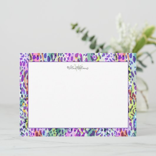 Muster für Waterfarbe Leopard - Benutzerdefinierte Dankeskarte (Stehend Vorderseite)