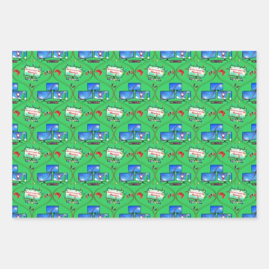 Muster für Weihnachts-Videospiele Geschenkpapier Set (Vorderseite 3)