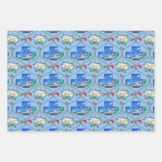 Muster für Weihnachts-Videospiele Geschenkpapier Set (Vorderseite)