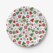 Muster für Weihnachtselemente Pappteller (Vorderseite)