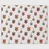 Muster für Weihnachtsschmuck bei Tieren Geschenkpapier (Flach)