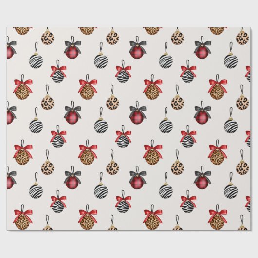 Muster für Weihnachtsschmuck bei Tieren Geschenkpapier (Flach)