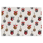 Muster für Weihnachtsschmuck bei Tieren Große Geschenktüte (Rückseite)