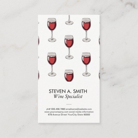 Muster für Weinglas Visitenkarte (Vorderseite)