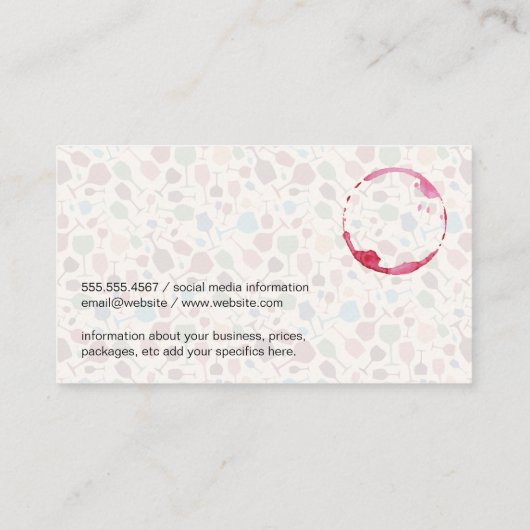 Muster für Weinglas | Weinstock Visitenkarte (Rückseite)