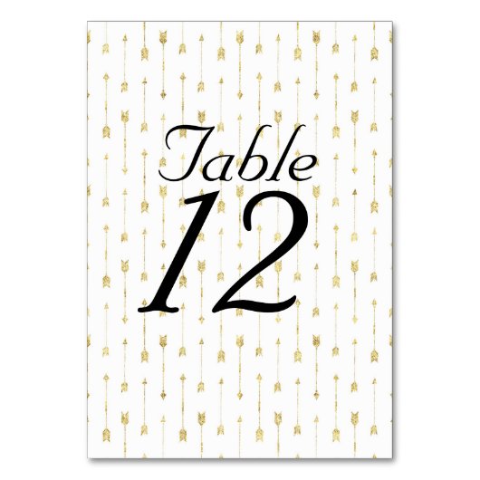 Muster für Weiß- und Goldpfeile Tischnummer (Vorderseite)