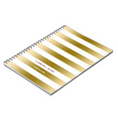 Muster für weiße und goldene Streifen Notizblock (Linke Seite)