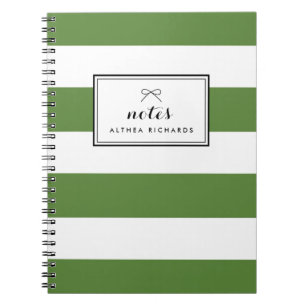 Muster für weiße und grüne Streifen Personalisiert Notizblock
