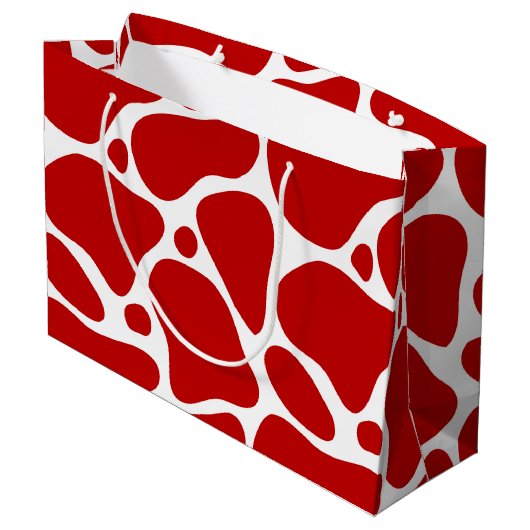 Muster für Weißes und Rotes Giraffe Große Geschenktüte (Rückseite Schrägansicht)