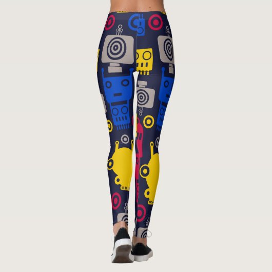 Muster für Weltraumroboter Leggings (Rückseite)
