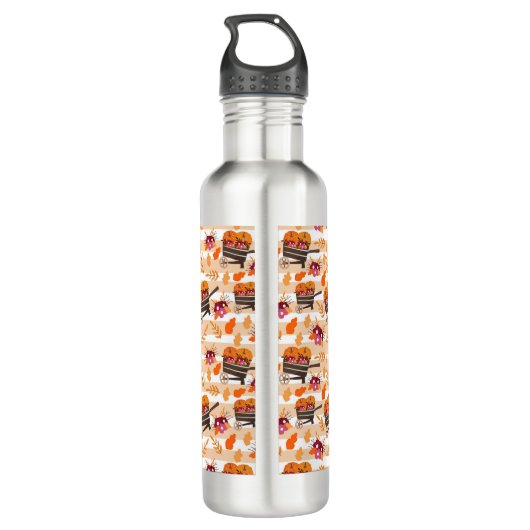 Muster für Whimsical Fall Wheels Edelstahlflasche (Rückseite)