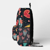 Muster für Whimsical Hearts und Coffee Cups Bedruckter Rucksack (Rechts)