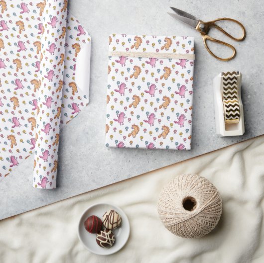 Muster für Whimsikhörner und Hübsche Blume Geschenkpapier (Kunsthandwerk)