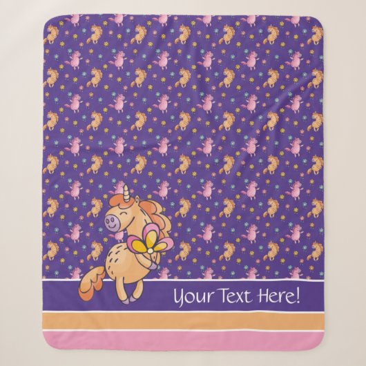 Muster für Whimsikhörner und Hübsche Blume Sherpadecke (Vorderseite)