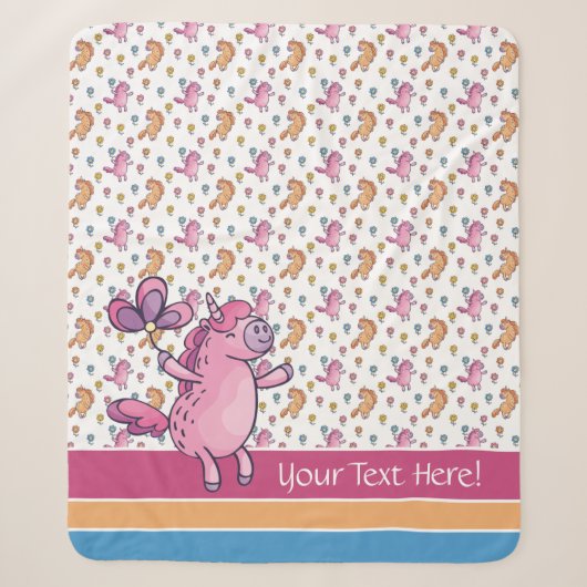 Muster für Whimsikhörner und Hübsche Blume Sherpadecke (Vorderseite)