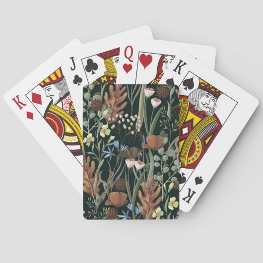 Muster für wild und getrocknete Blume. Spielkarten (Rückseite)