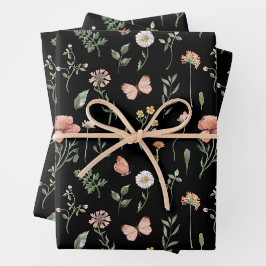Muster für Wildblumen Geschenkpapier Set (Beispiel)