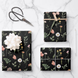 Muster für Wildblumen Geschenkpapier Set