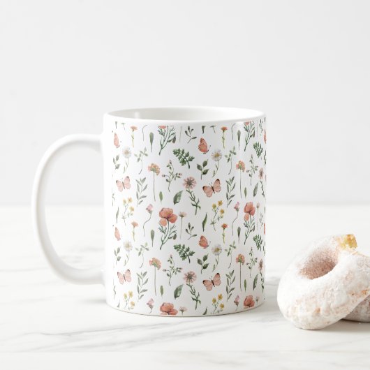 Muster für Wildblumen Kaffeetasse (Mit Donut)