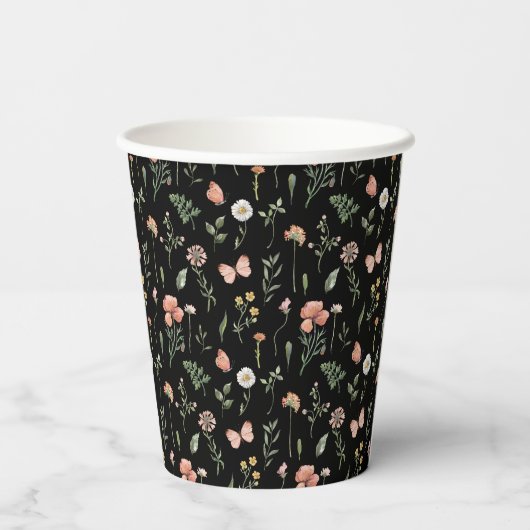 Muster für Wildblumen Pappbecher (Rückseite)