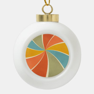 Muster für Wirbel im Retro-Hippie-Mixed Paint-Stil Keramik Kugel-Ornament